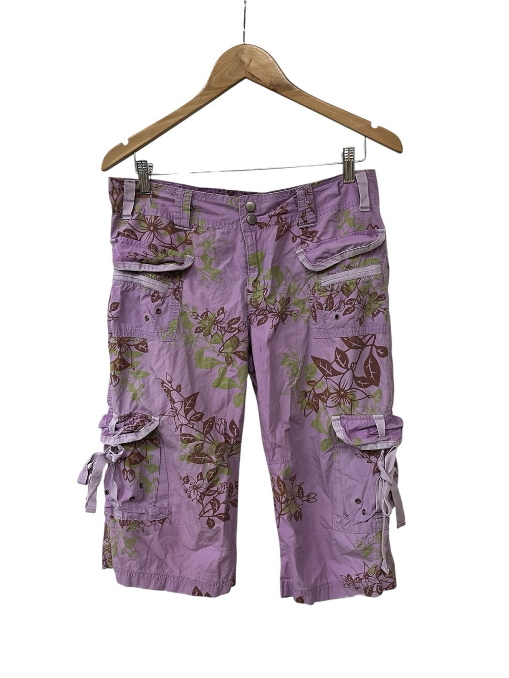 Da-Nang Lavender Floral Cargo Bermuda Shorts
